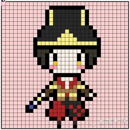 拼豆图纸,原创,王者荣耀狄仁杰#锦衣卫