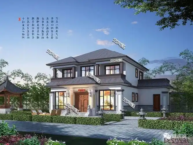 农村建房图纸33万盖一套新中式别墅大家都说你家是书香世家