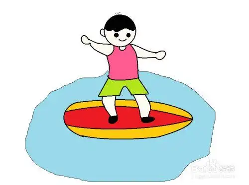 冲浪的男孩怎么画