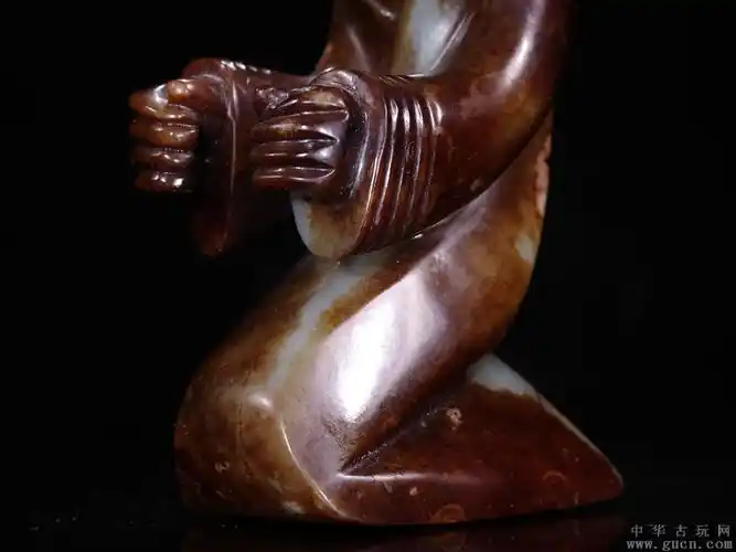 玩家旧藏高古玉玉跪人摆件