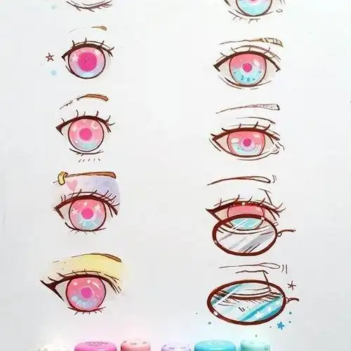 教你用马克笔表达人物眼睛,80种卡通动漫人物眼睛手绘稿收藏好!