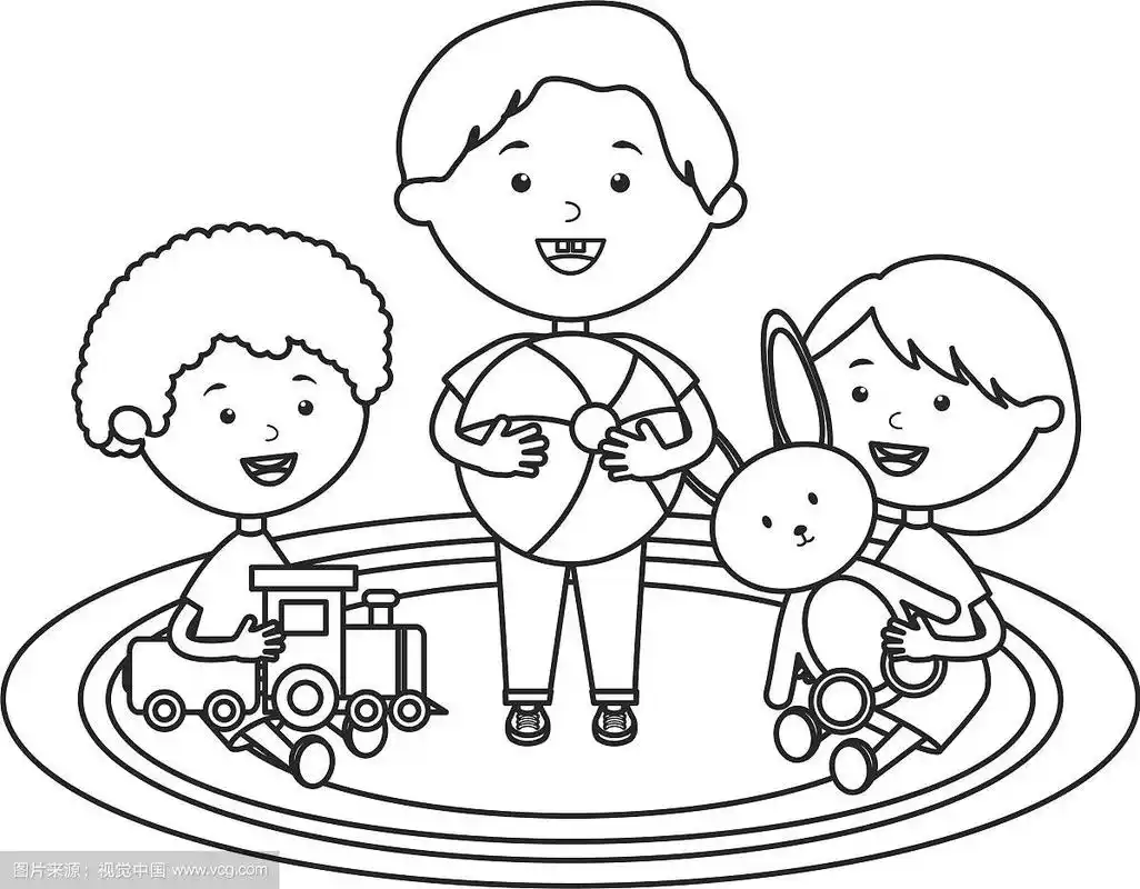 可爱的小朋友们一起玩玩具