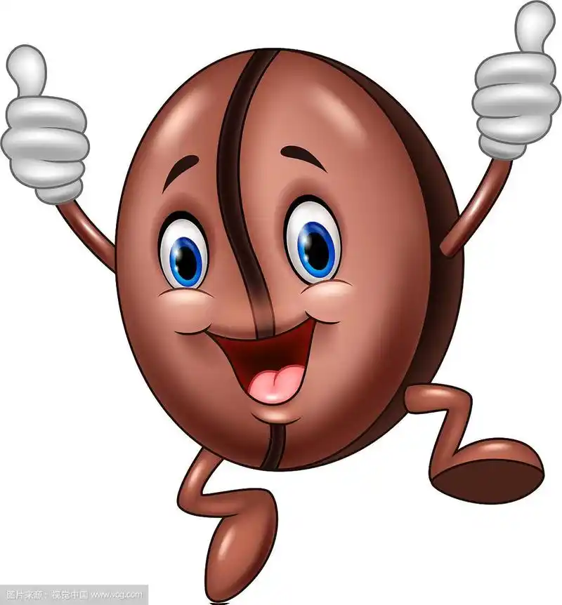 卡通的跳跃的咖啡豆吉祥物