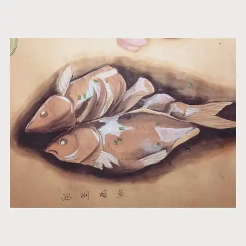 西湖醋鱼,真的画了好久