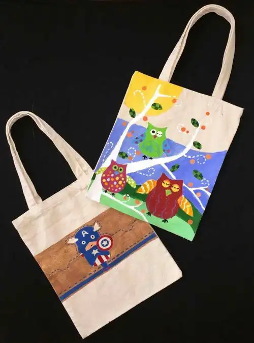 七彩画笔"把爱(袋)回家"手绘帆布袋