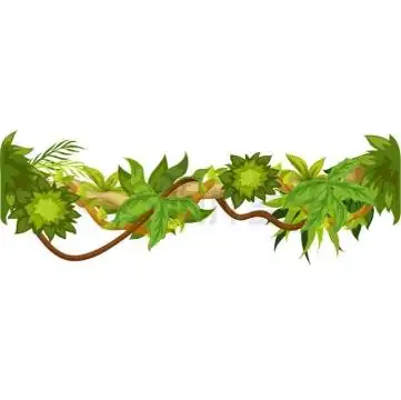 卡通树枝枝头上的藤蔓植物3442578矢量图片免抠素材