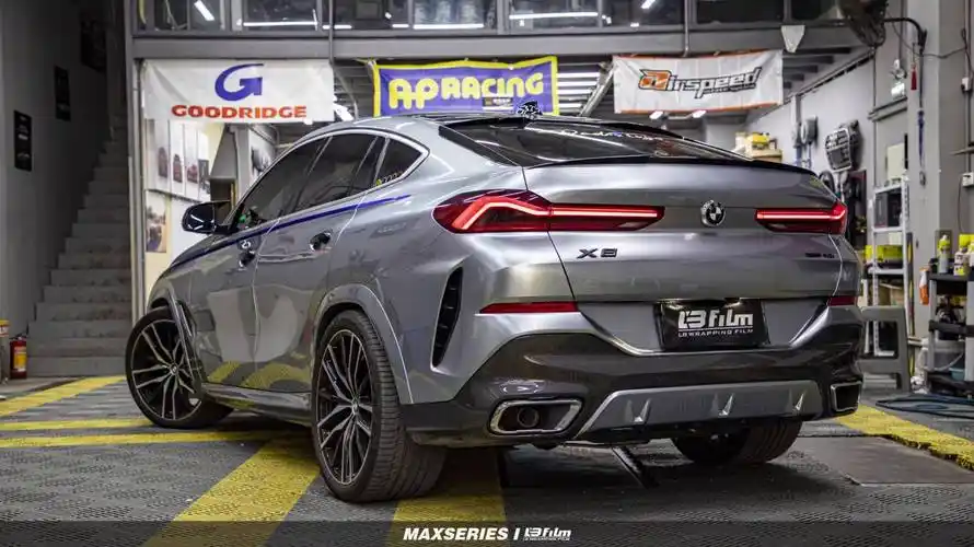 宝马x6全车贴膜lbfilm改色膜液态金属高级灰