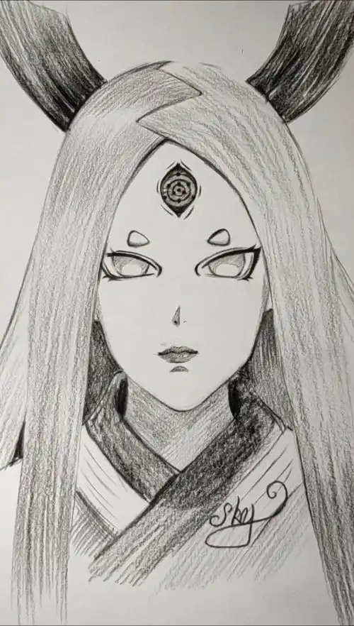 火影忍者#手绘火影人物大筒木辉夜