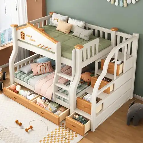 欧梵森 现代简约树屋儿童床简易床实木子母床上下床双层床高低床成人