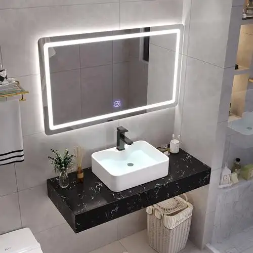 温艳公共卫生间大理石挂墙式双盆洗手盆装修一体洗漱台盆台上面盆普通