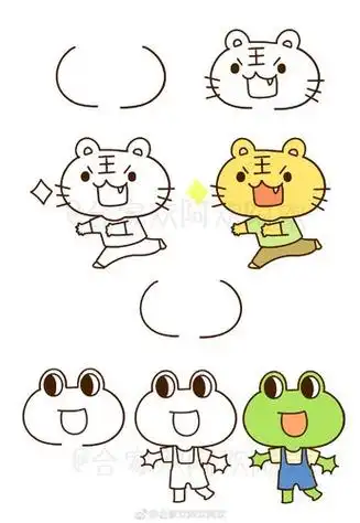 小动物简笔画一组萌萌哒的简笔画小简笔画可爱小动物简笔画可爱小动物