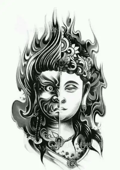 菩萨纹身一半笑脸一半怒脸叫什么