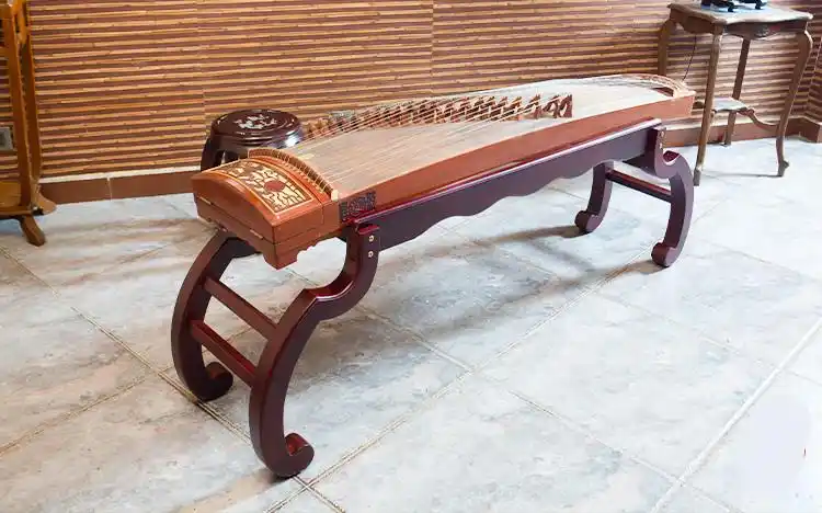 恒日晟仿古禅式古筝架子敦煌琴架实木立式便携式木制筝架支架新品檀木