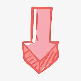 红色立体向下箭头