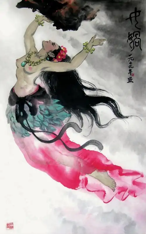 《女娲补天》(中国画)1979年作 作品欣赏