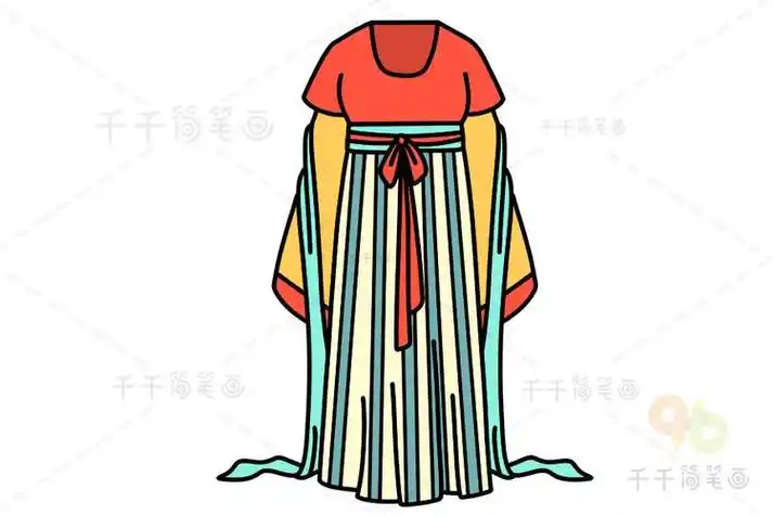 汉朝衣服女装简笔画