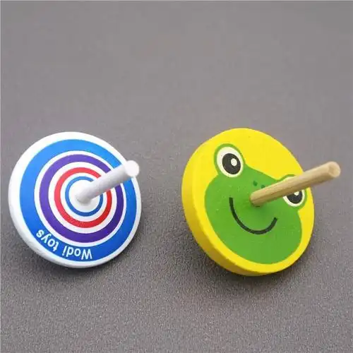 陀螺玩具旧款塑料儿童简单手动旋转陀螺手按按压式手动拧转