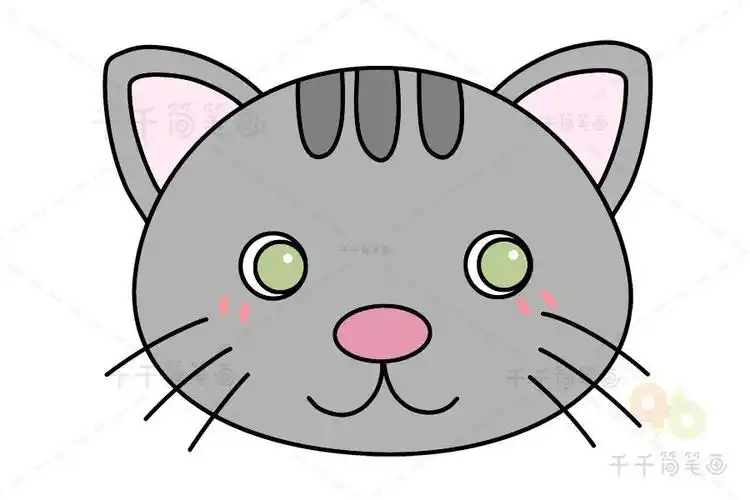 教你画小猫头像简笔画