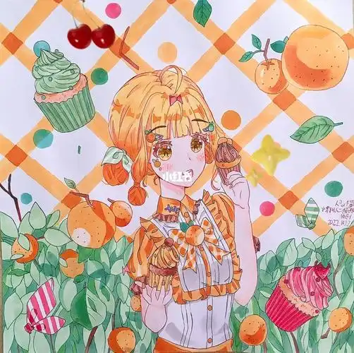 原创出来的画水果拟人二橘子拟人