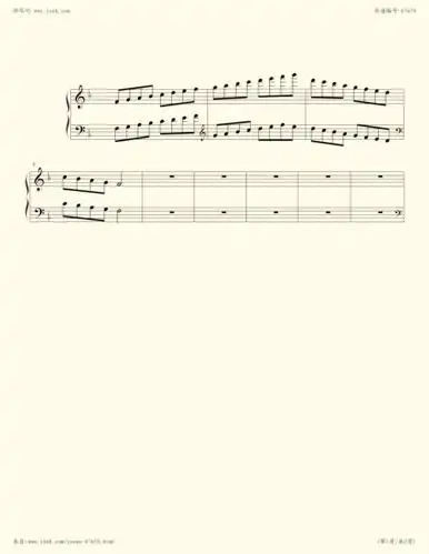 钢琴谱:f 大调音阶