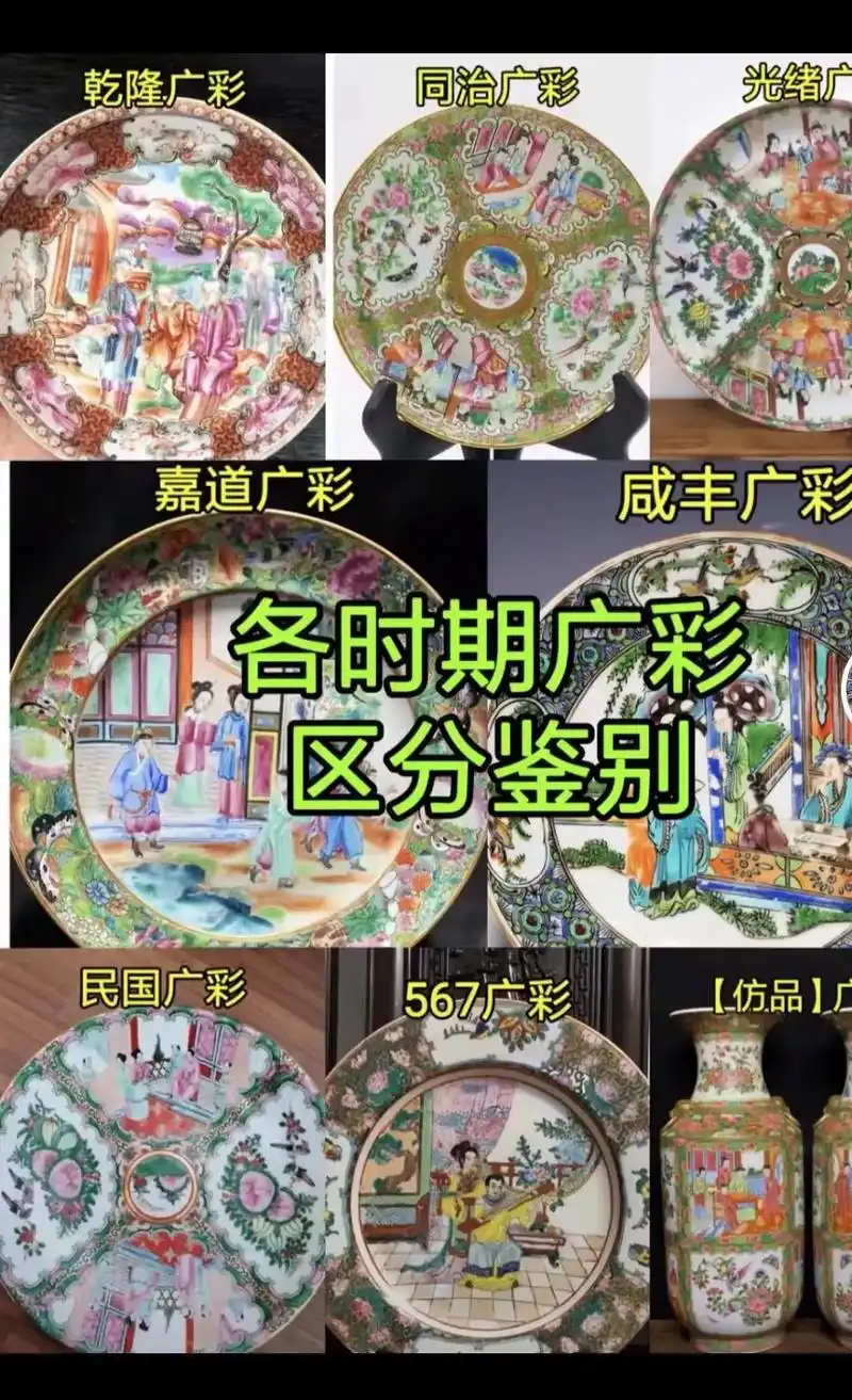 各时期广彩区分辨别,#收藏爱好者 #瓷器收藏 #古玩收藏交流 - 抖音