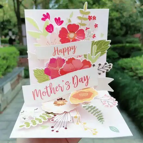 创意3d立体母亲节贺卡美丽花朵感恩妈妈祝福卡片感谢婆婆礼物卡
