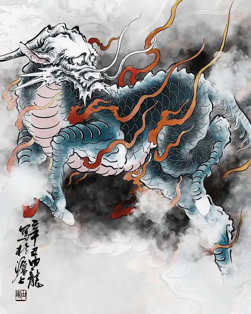 聚财祥瑞之兽,麒麟1-4,貔貅5-6,唐狮7-9#新传统纹身 - 抖音