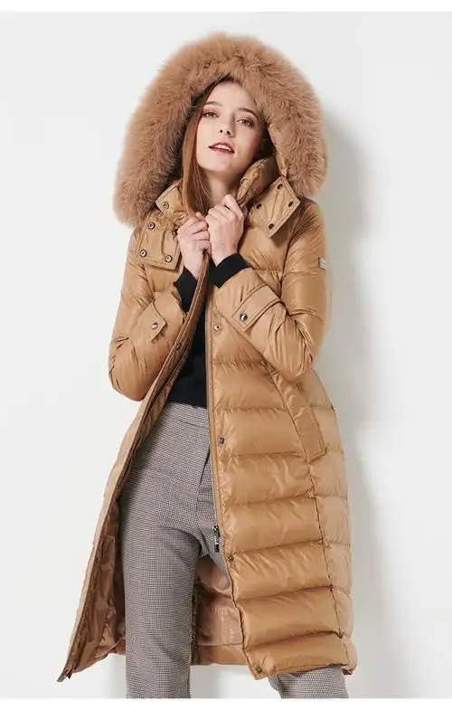 scofield衣恋官方集团依恋女装冬季款毛领腰带羽绒服黑色sfjda4v07q