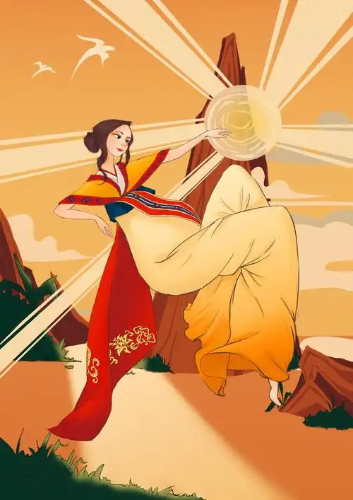 朝鲜族少女插画四则