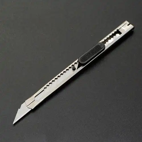 5个不锈钢美工刀金属裁纸刀加厚刀片小号雕刻刀拆快递小刀壁纸刀5把