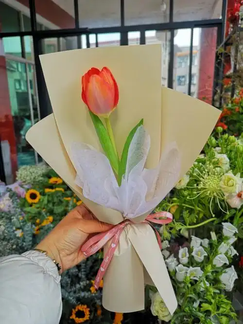 郁金香单支包装#38女神节  #郁金香花束  #女神节礼物  #女神节花束