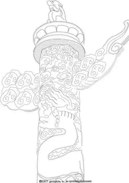 怎么画柱子简笔画简单彩色九龙柱简笔画石雕九龙柱简笔画龙柱简笔画