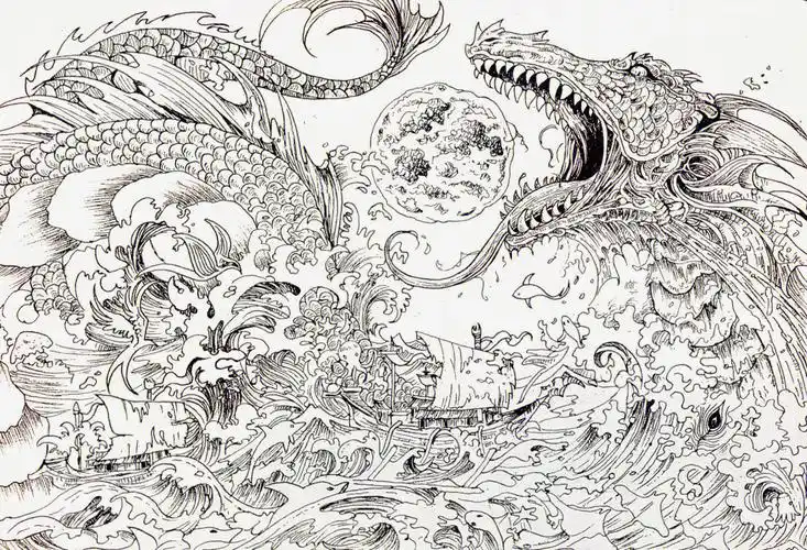 手绘  #龙   #临摹  #白描  #画画  #画画的日常