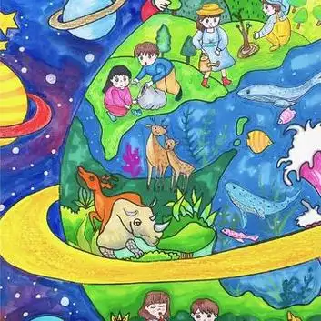 绿色家园,保护环境儿童画一等奖作品赏析
