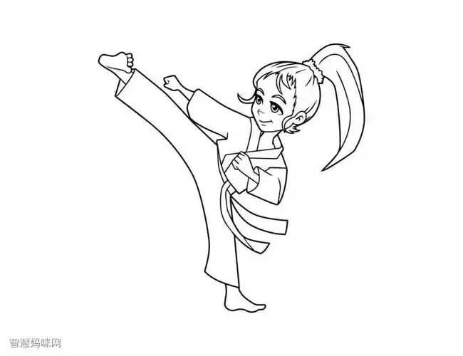 空手道服装简笔画法