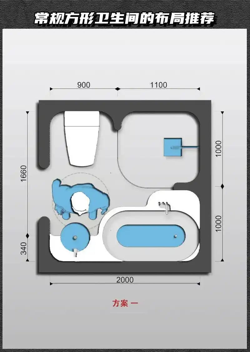 全国都常见的4㎡方形卫生间设计布局推荐 #室内设计 #卫生间 - 抖音