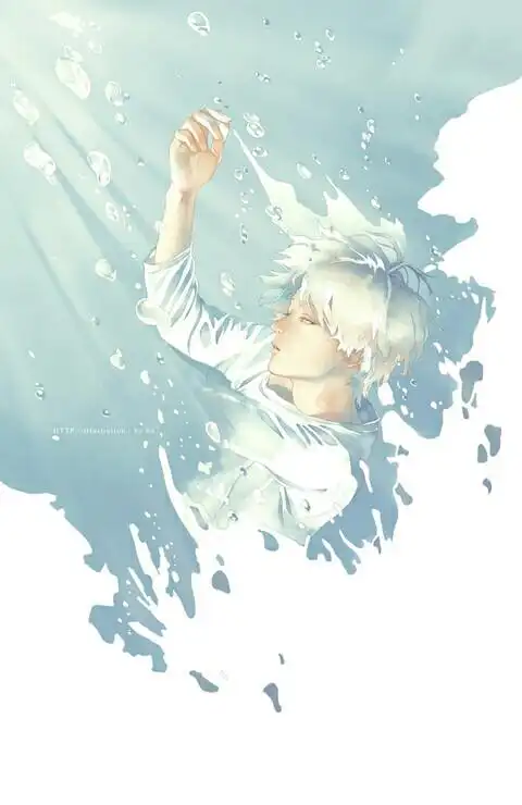 插画#手绘#原创#二次元#唯美#少年#冷色调#溺水#场景#壁纸#唯美