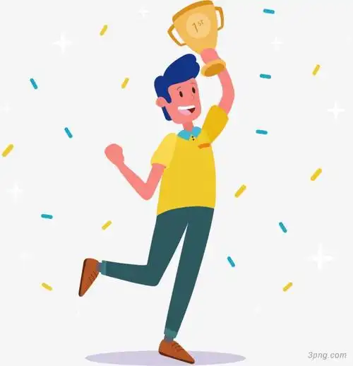 开心获得冠军的人png素材透明免抠图片-动植人物