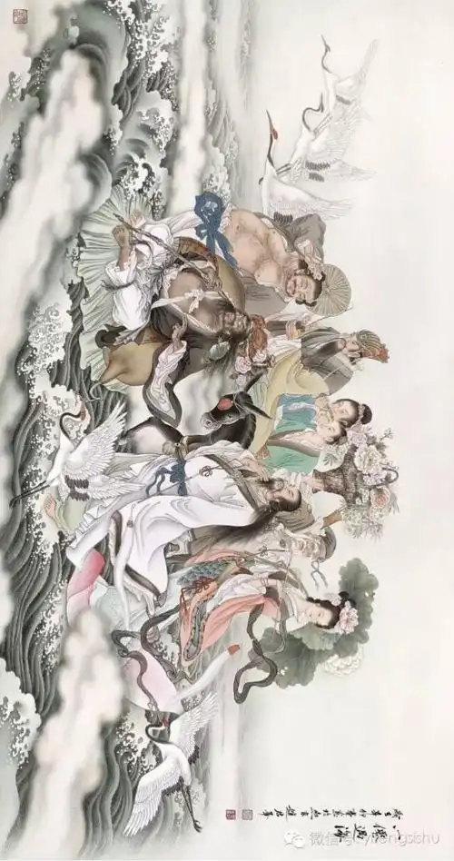 八仙过海纸本100cm*200cm