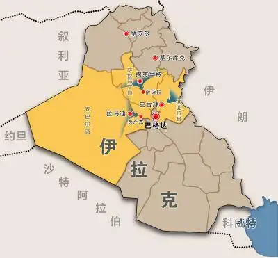 伊拉克反政府武装从东,北,西三路推进,距离首都巴格达仅100多公里.