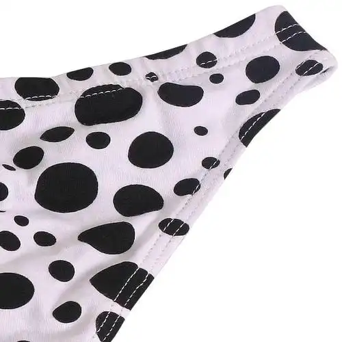 uzhot舒适纯棉印花情趣男士性感三角裤 男超低腰内裤 13001-1黑点