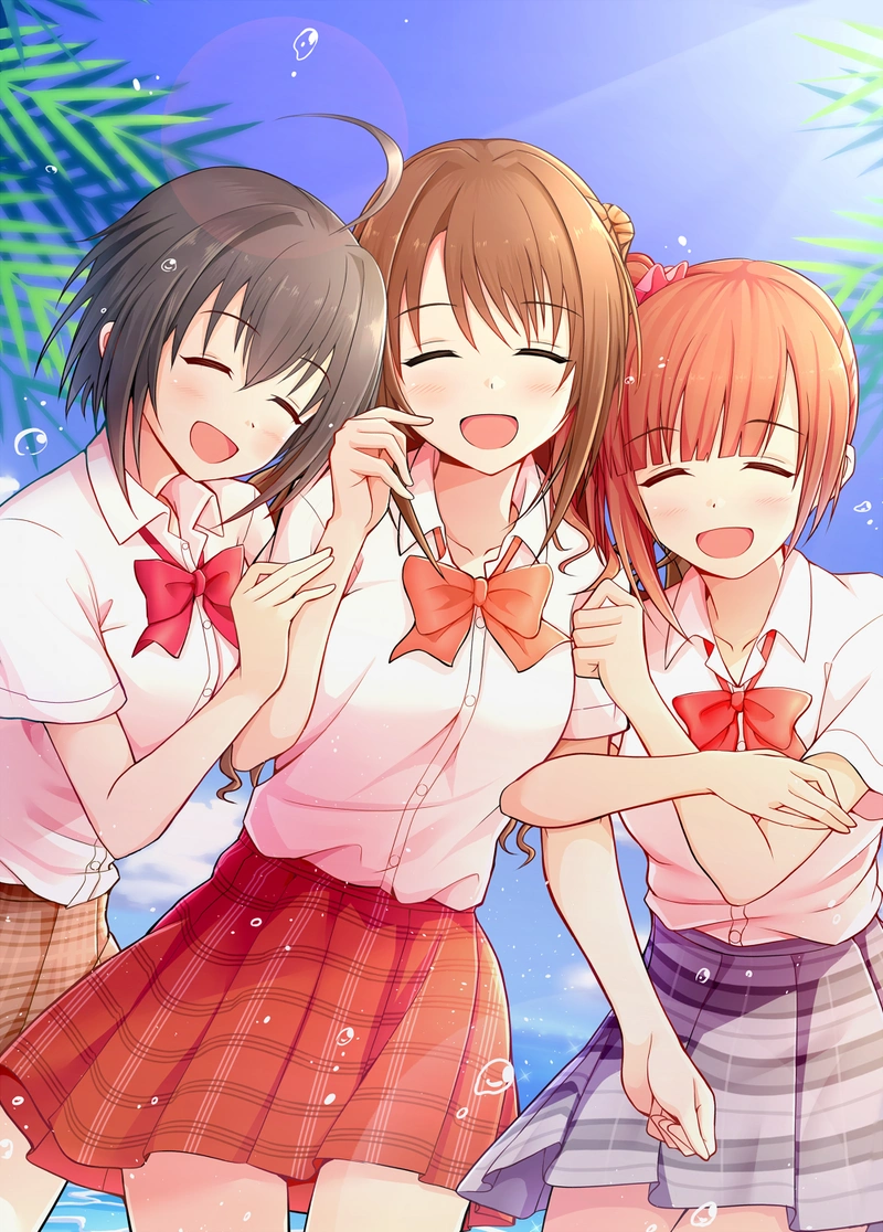 日本青春偶像动漫《偶像大师灰姑娘女孩》岛村卯月的高清插画壁纸