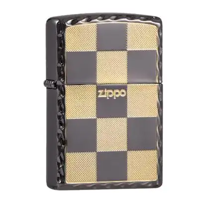 美国zippo打火机 芝宝 美国原装格子黑冰 商务礼品男士煤油防风打火机