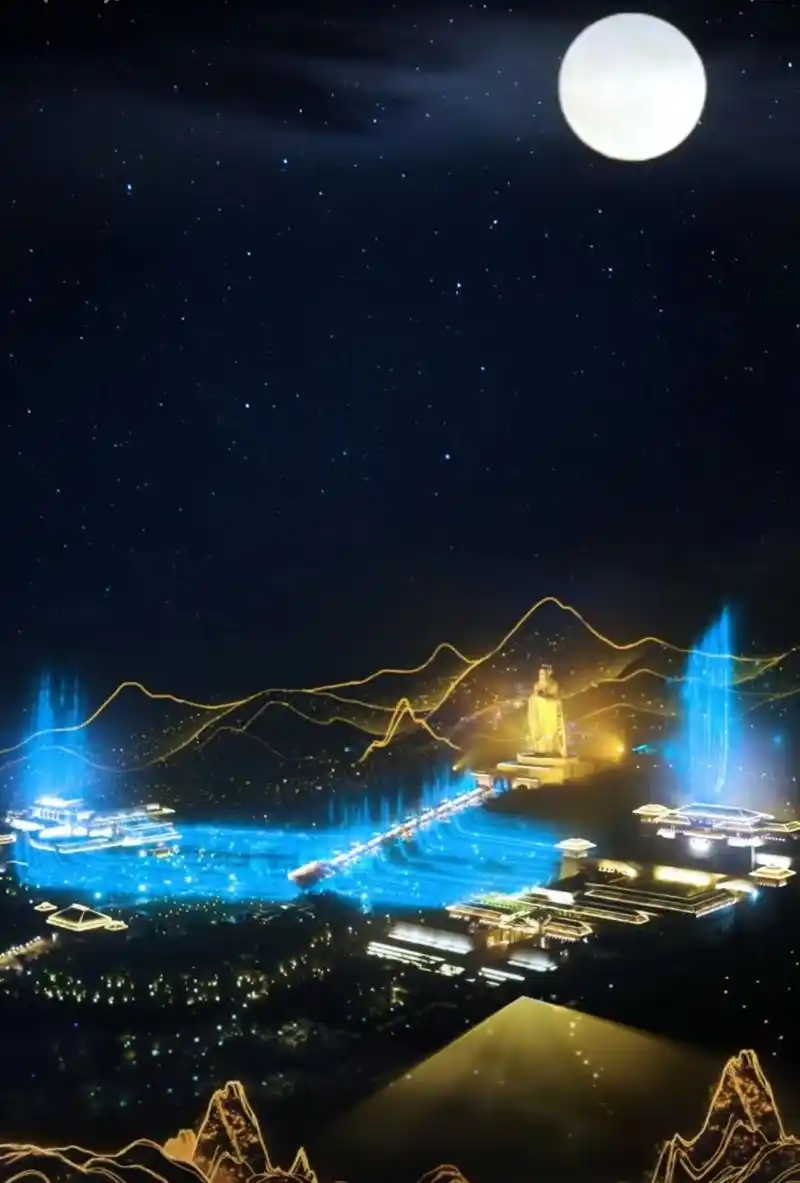 美丽而迷人的尼山圣境夜景,等你来