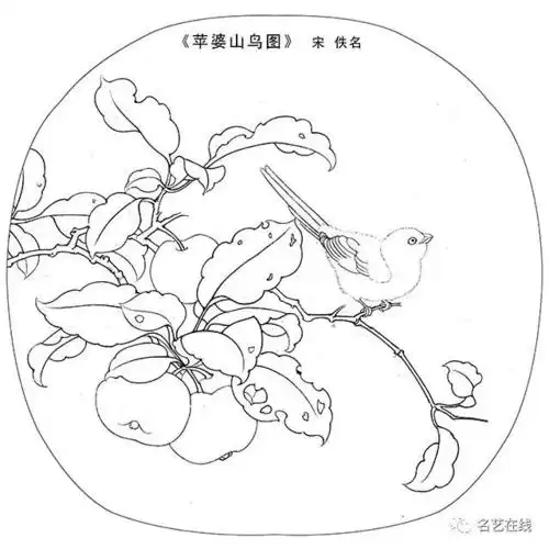 宋高清工笔画小品白描稿40幅临摹必备