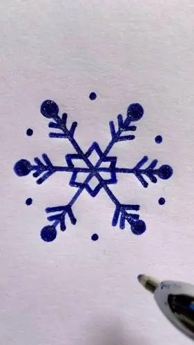 简笔画雪花这样画好美