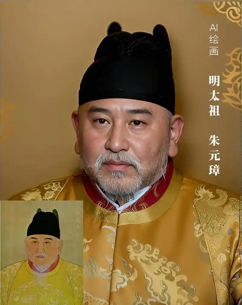 ai还原明太祖朱元璋画像,很典型的江淮长相.