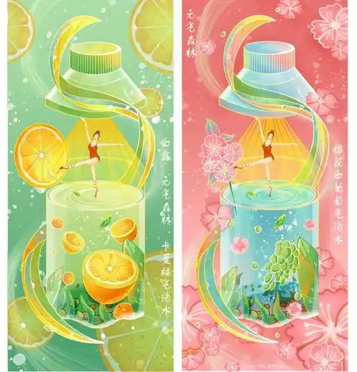 产品插画元气森林气泡水