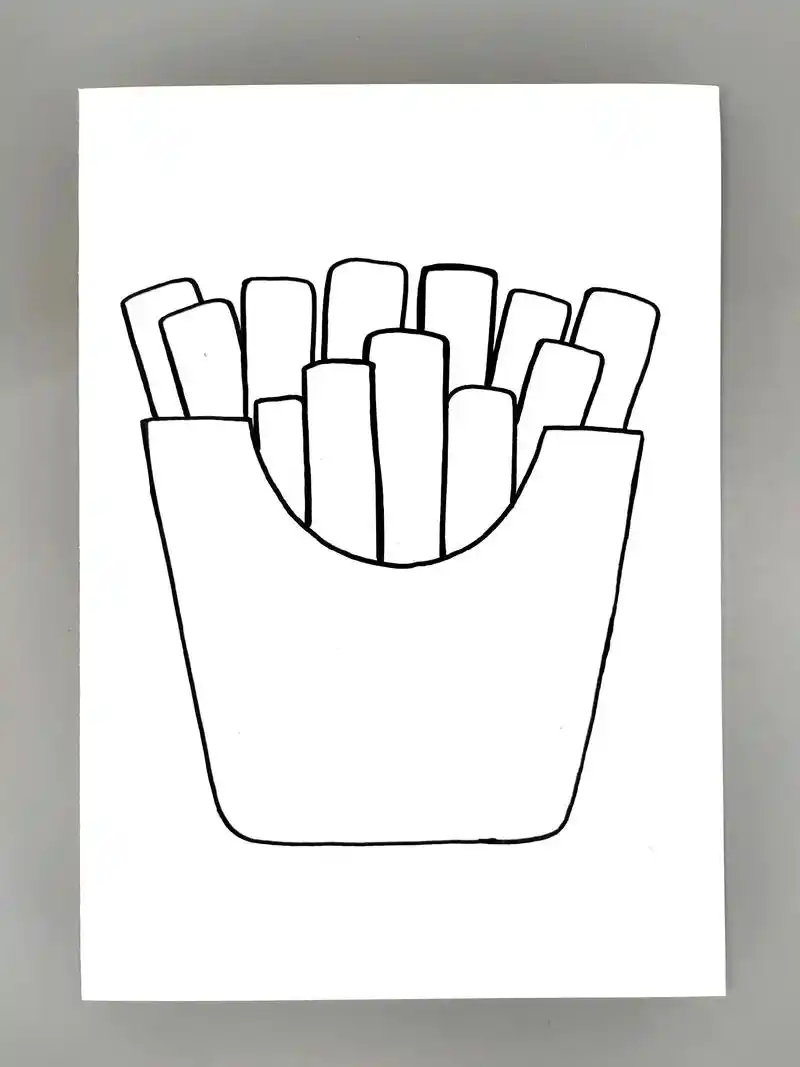 薯条简笔画!你喜欢吃薯条吗?一起来画美味的薯条吧!简单易学, - 抖音