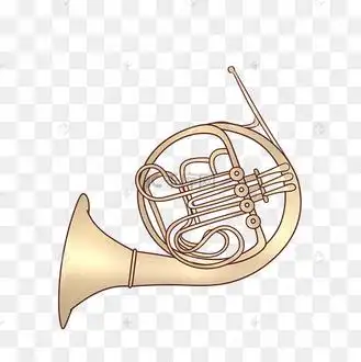 法国号圆号乐器手绘
